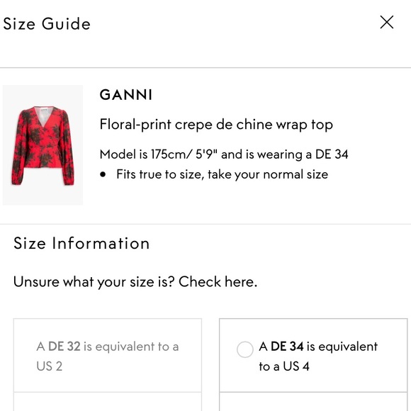 NWT!! GANNI Floral-print crepe de chine wrap top - Picture 8 of 12